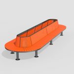 Ogden Layout OGM1900-00249: Combined, front to back slats, hdpe, pedestal legs