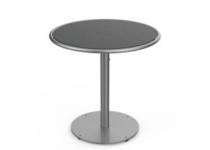 MTB-1700-00237: Round Foro Table, 30in D, OP HDPE Black, P1, Surface Mount