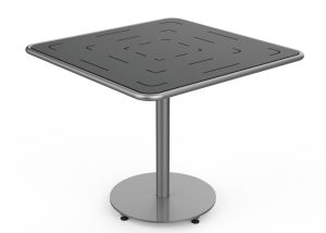 MTB-1700-00270: Square Foro Table, 36in W, OP HDPE Black, P2, Freestanding