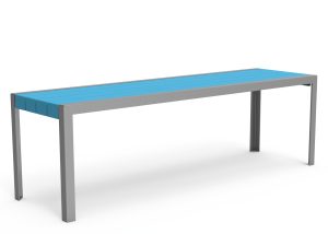 MTB-1050-00070: 1050 Standard Table, 96in L, Orange Peel Texture High Density Polyethylene - Blue, Surface Mount