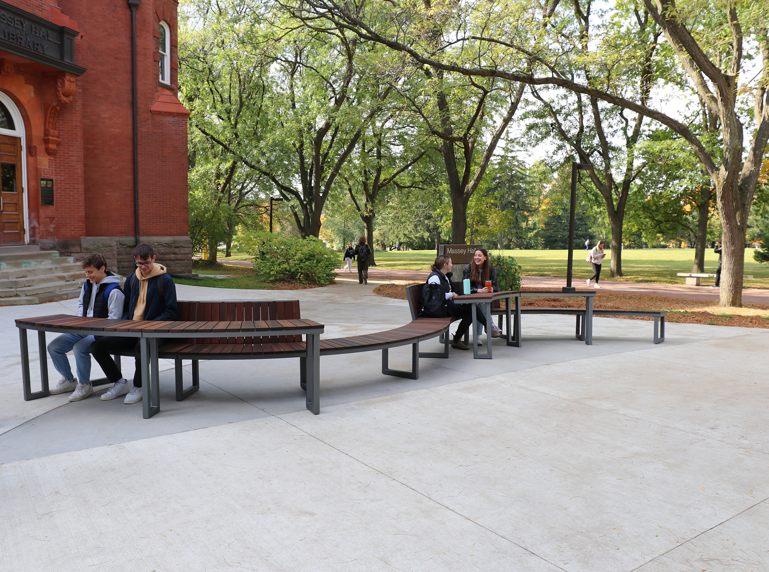 Curved Ogden tables and seating at University Campus