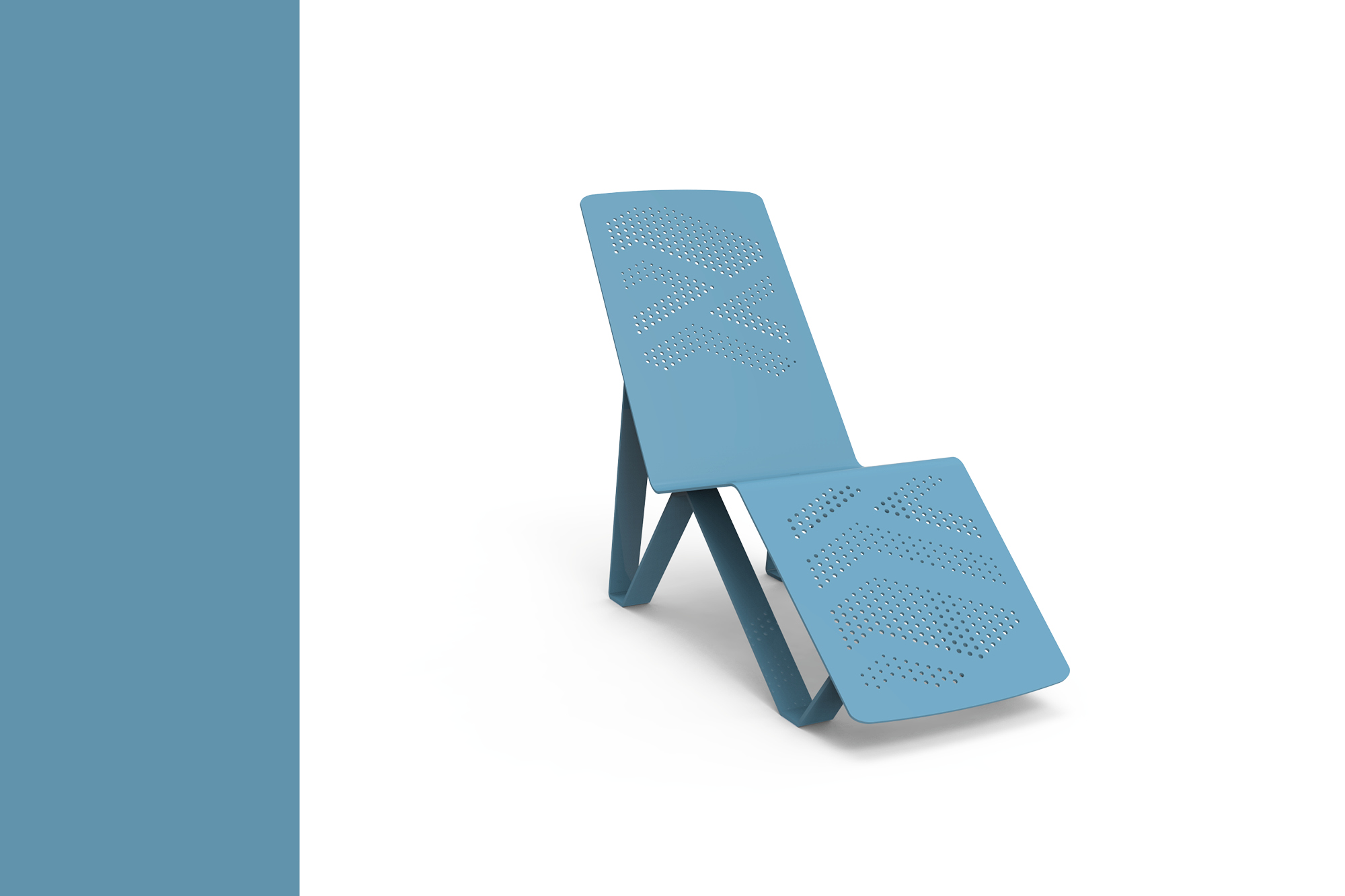 ALUM Chaise Lounge with Paste Blue Powdercoat Color