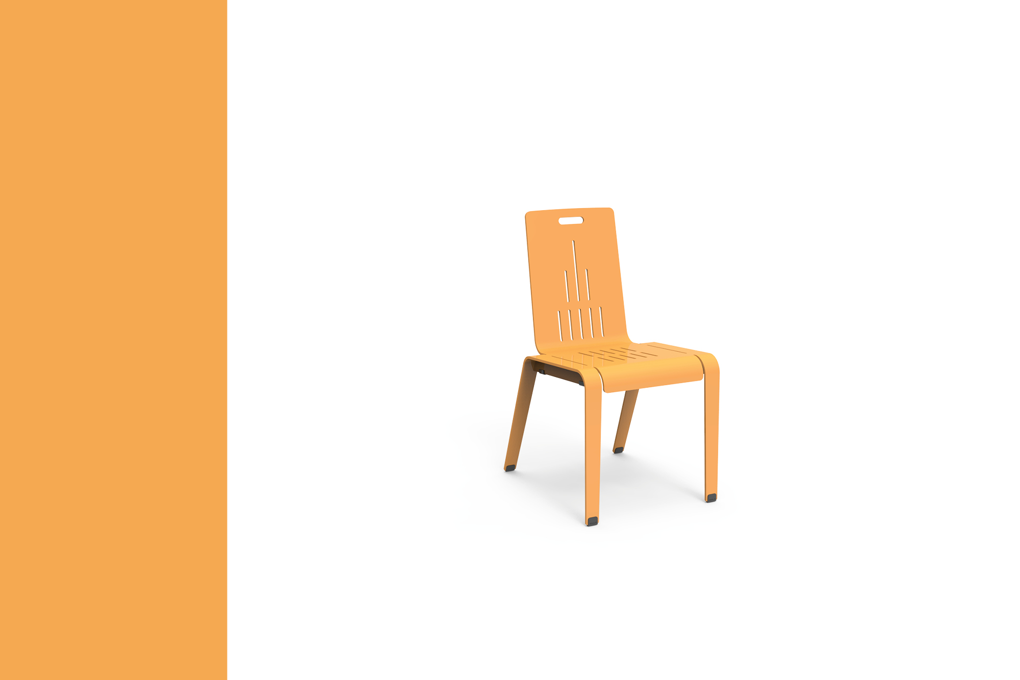 ALUM Chair with Saffron Yellow Powdercoat Color