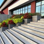 Stacked Maglin Pixel Planters aligned with staircase next to Harrah's Casino Resort