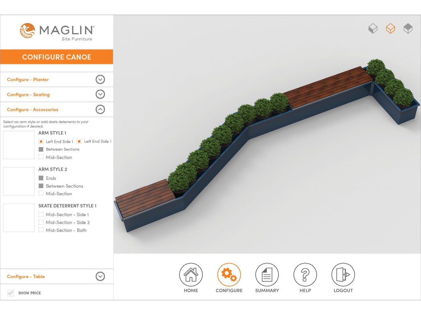 Maglin product builder configuration website - CANOE